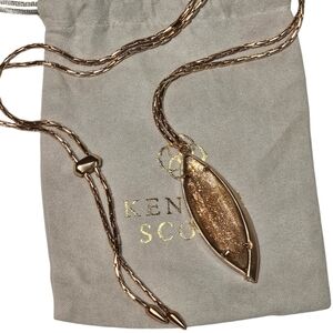 Kendra Scott Milla Rose Gold and Gild Dusted Glass Adjustable Long Necklace